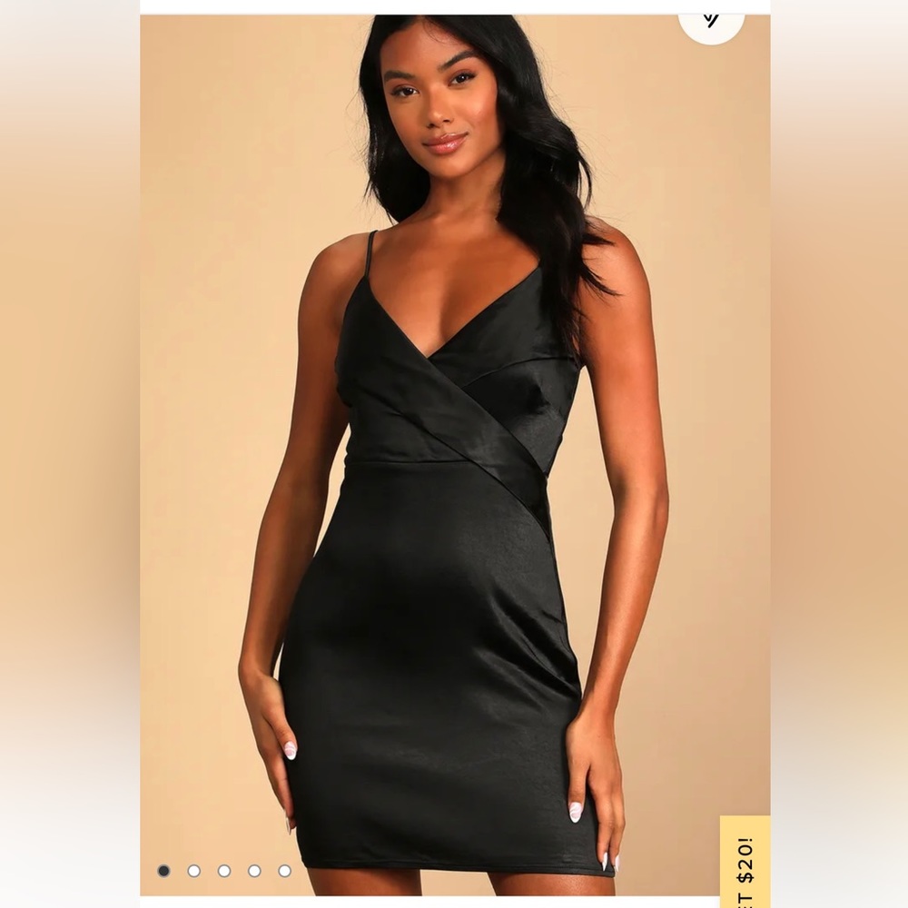 Black Satin Bodycon Dress